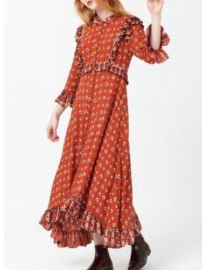 Free People Calico Skies Dress Boho Cottagecore Western